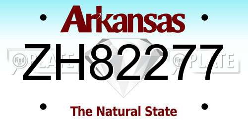 ZH82277 Arkansas License Plate