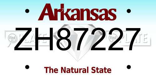 ZH87227 Arkansas License Plate
