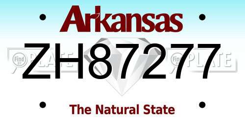 ZH87277 Arkansas License Plate