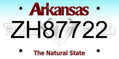 ZH87722 Arkansas License Plate