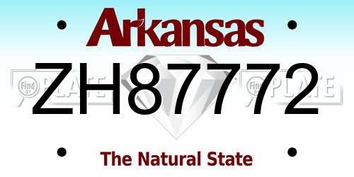 ZH87772 Arkansas License Plate