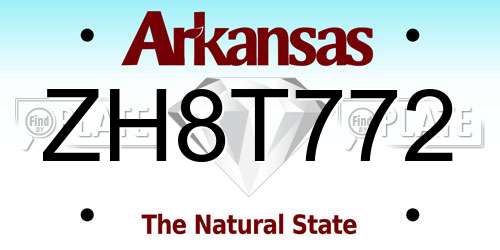 ZH8T772 Arkansas License Plate