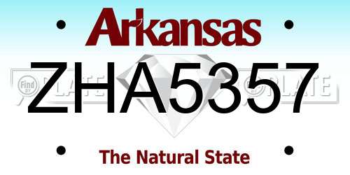 ZHA5357 Arkansas License Plate