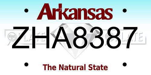 ZHA8387 Arkansas License Plate