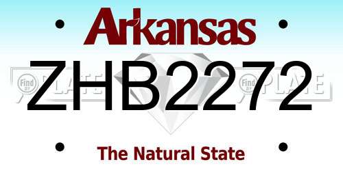 ZHB2272 Arkansas License Plate