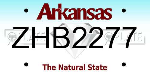 ZHB2277 Arkansas License Plate