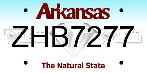 ZHB7277 Arkansas License Plate
