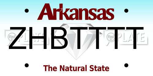 ZHBTTTT Arkansas License Plate