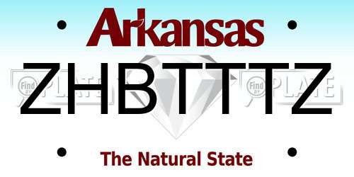 ZHBTTTZ Arkansas License Plate