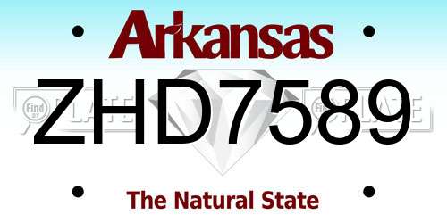 ZHD7589 Arkansas License Plate