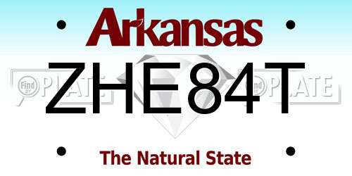 ZHE84T Arkansas License Plate
