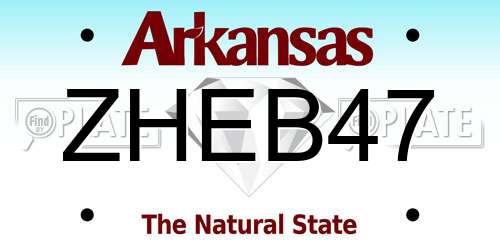 ZHEB47 Arkansas License Plate