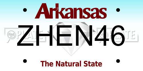 ZHEN46 Arkansas License Plate