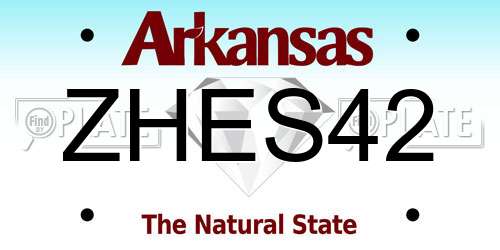 ZHES42 Arkansas License Plate