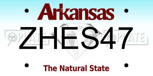 ZHES47 Arkansas License Plate