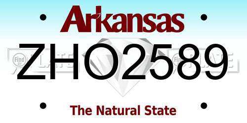 ZHO2589 Arkansas License Plate