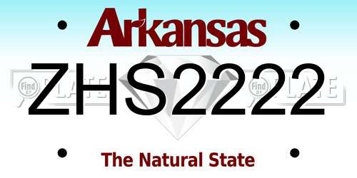 ZHS2222 Arkansas License Plate