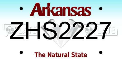 ZHS2227 Arkansas License Plate