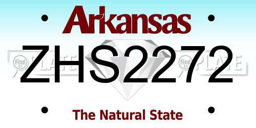 ZHS2272 Arkansas License Plate