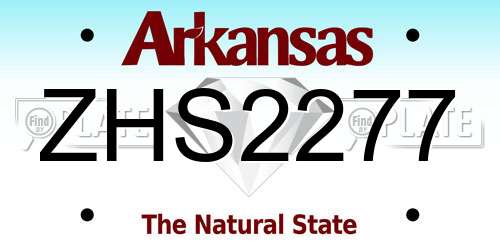 ZHS2277 Arkansas License Plate