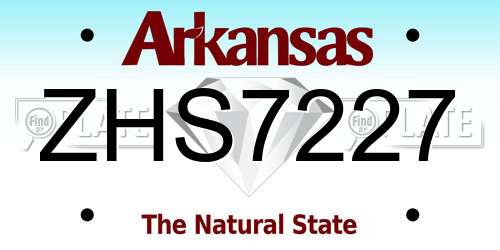 ZHS7227 Arkansas License Plate