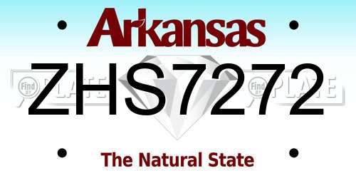ZHS7272 Arkansas License Plate