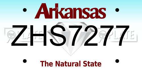 ZHS7277 Arkansas License Plate