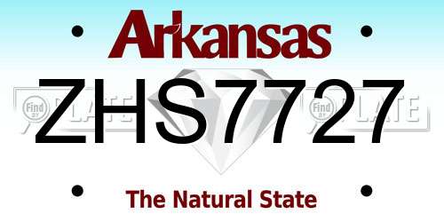 ZHS7727 Arkansas License Plate