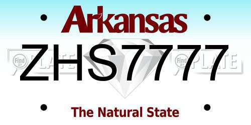 ZHS7777 Arkansas License Plate
