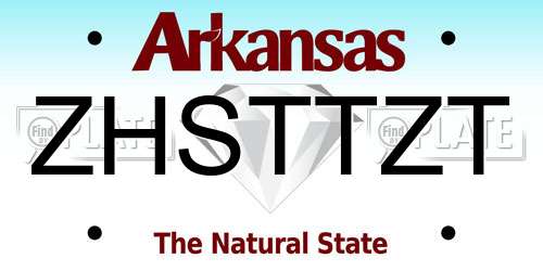 ZHSTTZT Arkansas License Plate