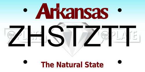 ZHSTZTT Arkansas License Plate