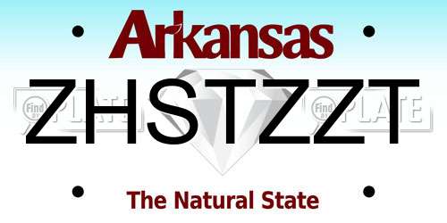 ZHSTZZT Arkansas License Plate