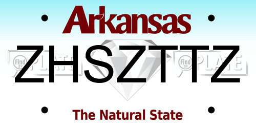 ZHSZTTZ Arkansas License Plate