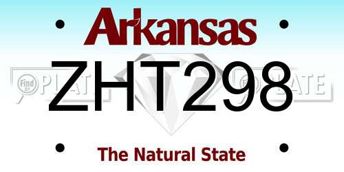 ZHT298 Arkansas License Plate