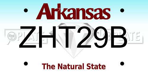 ZHT29B Arkansas License Plate