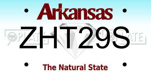 ZHT29S Arkansas License Plate