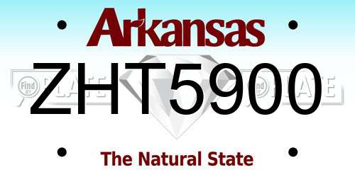 ZHT5900 Arkansas License Plate