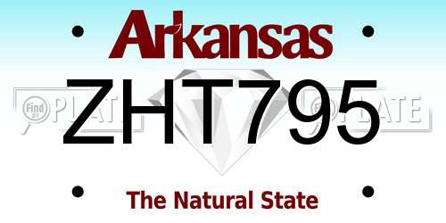 ZHT795 Arkansas License Plate