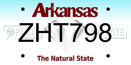 ZHT798 Arkansas License Plate