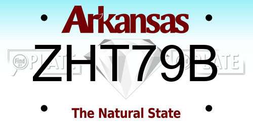 ZHT79B Arkansas License Plate