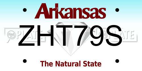 ZHT79S Arkansas License Plate