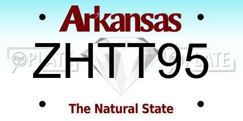 ZHTT95 Arkansas License Plate