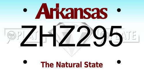ZHZ295 Arkansas License Plate