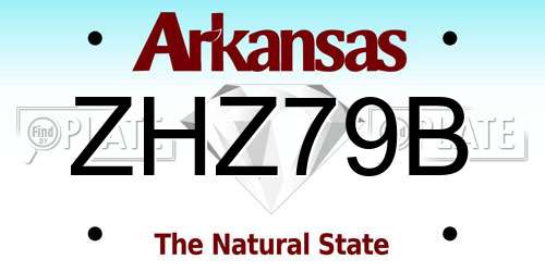 ZHZ79B Arkansas License Plate