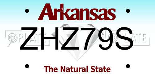 ZHZ79S Arkansas License Plate