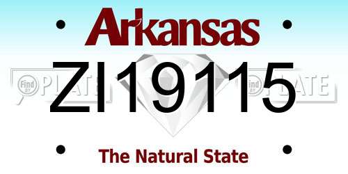 ZI19115 Arkansas License Plate