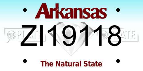 ZI19118 Arkansas License Plate
