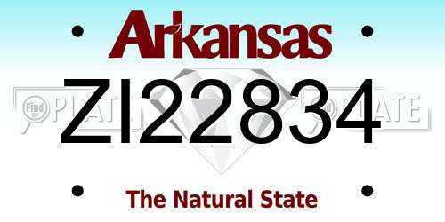 ZI22834 Arkansas License Plate