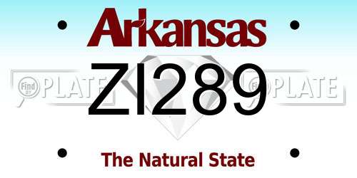 ZI289 Arkansas License Plate