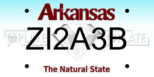 ZI2A3B Arkansas License Plate